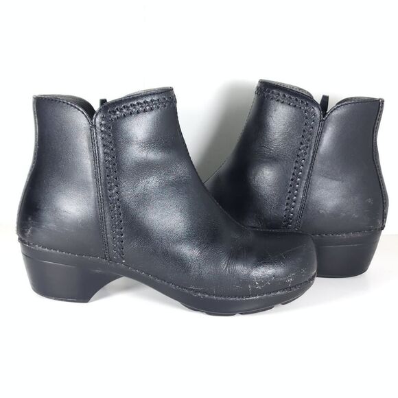Dansko Women's Scout US8-8,5 EU39 Black Leather Braid Detail Ankle Clog Boots - Picture 7 of 16